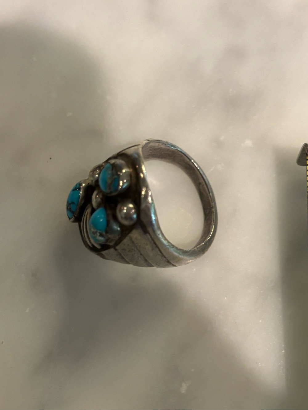 Turquoise and Silver Statement Ring - Picture 8 of 8